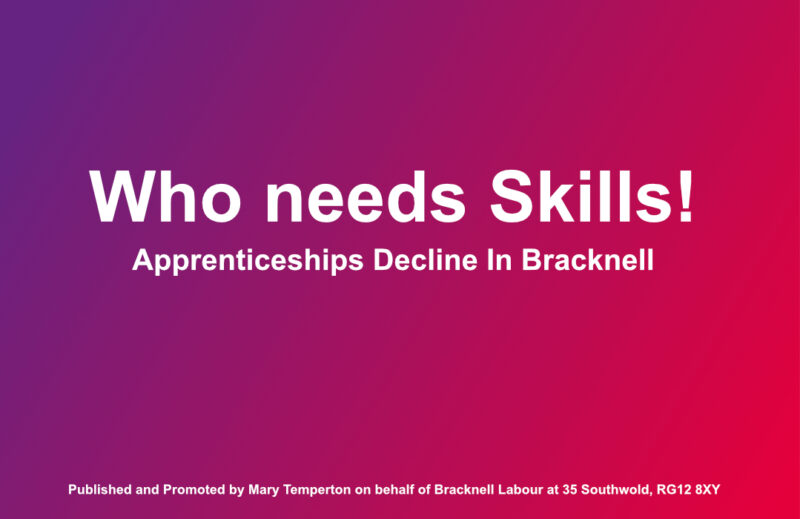Who needs Skills, Apprenticeships decline in Bracknell