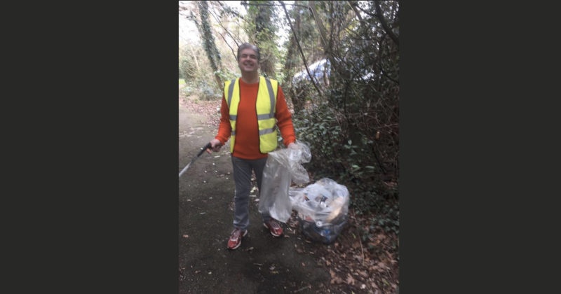 Paul Bidwell helping to clear our town of litter